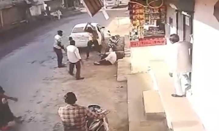 CCTV captures violent assault on bank employee in Amreli village