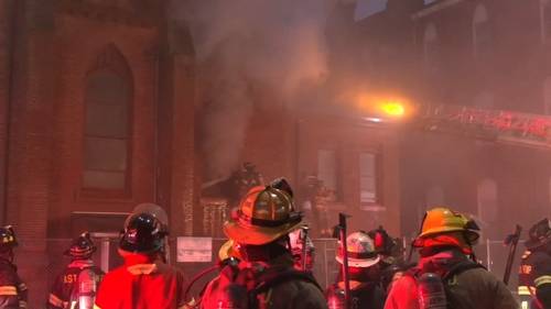 Church fire: Firefighters battling blaze at former Immaculate Heart of Mary Roman Catholic Church in Chester, Delaware County