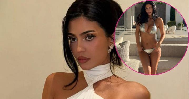 Bikini-Clad Kylie Jenner Nearly Pops Out of Her Tiny Silver Bikini in Intimate Shower Photo
