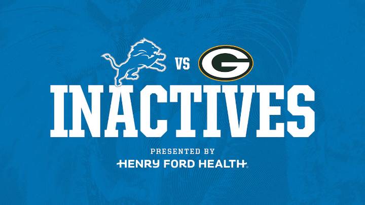 INACTIVES: Lions vs. Packers
