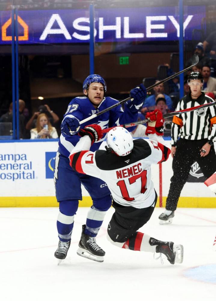 Jake Guentzel's hat trick propels Lightning to win over Devils - The Rink Live | Coverage of youth, junior, high school and college hockey