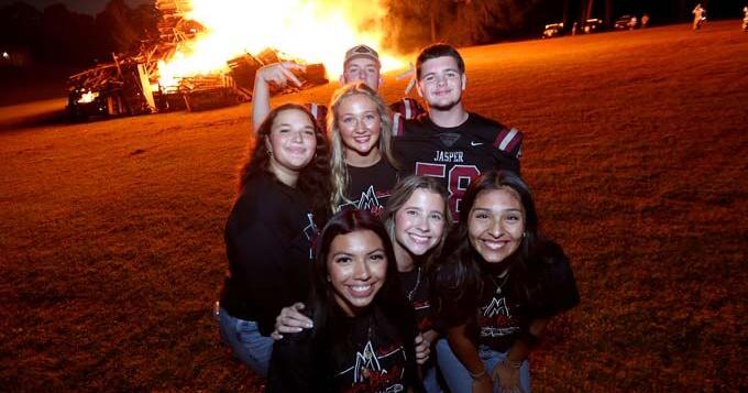 The sky was bright with Bulldog spirit on Thursday as the bon fire burned
