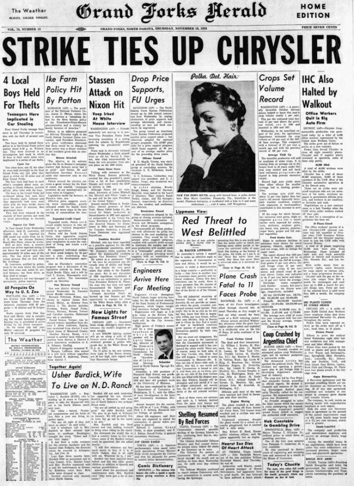 Today in History: November 13, 1958 - Four local boys held for theft