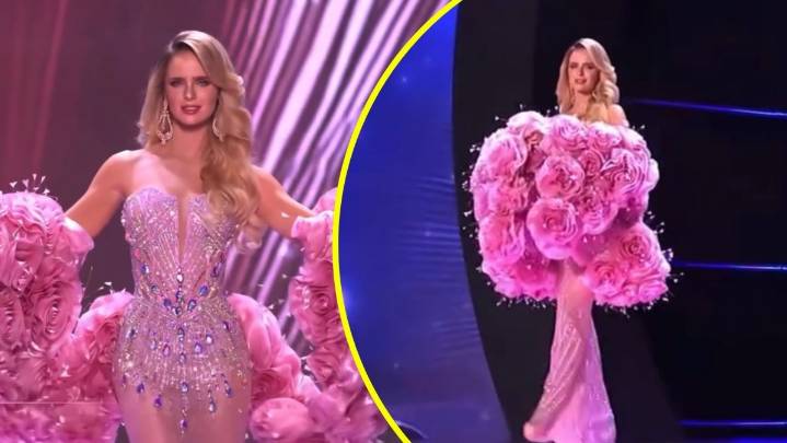 Inna Moll brilla con un impresionante vestido rosado en la competencia de gala del Miss Universo 2025