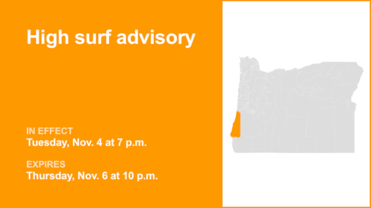 High surf advisory for South Central Oregon Coast from Tuesday to Thursday