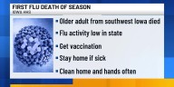 Iowa reports first flu death this season
