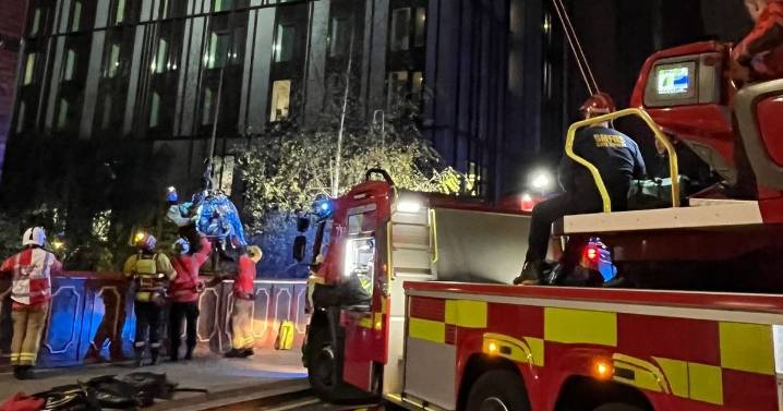 Dramatic rescue of man who 'fell into river' in Manchester city centre