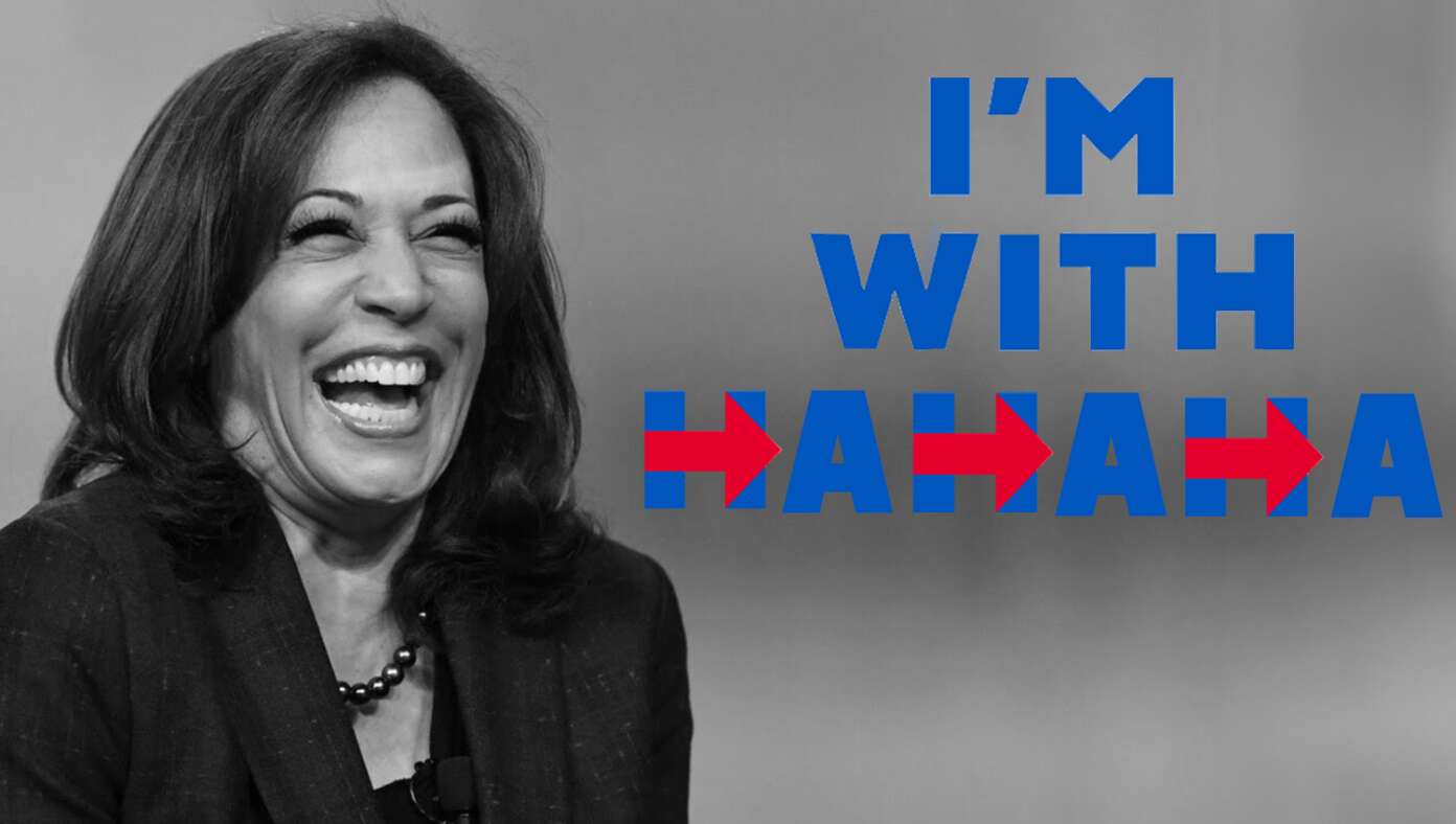 Kamala Unveils Campaign Slogan 'I'm With HAHAHA'