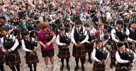 Bagpipers claim world record with AC/DC's 'It's a Long Way to the Top'