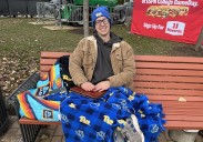 With homework and overnight clothes, one Pitt fan is hell bent on being first for 'College GameDay'