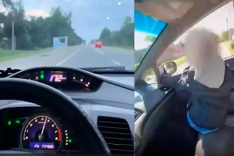 Suspendieron a conductor que se filmaba a más de 170 km/h con su hijo sin cinturón de seguridad