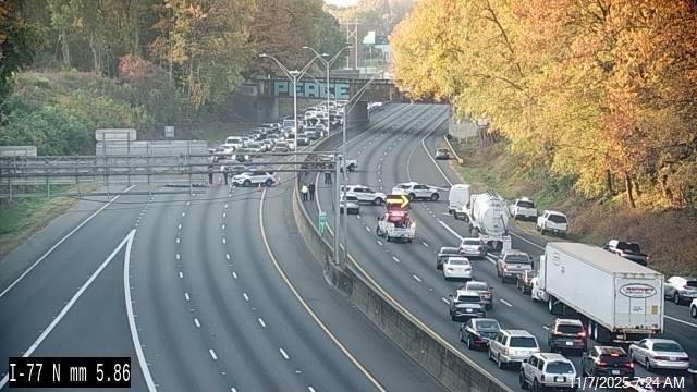 I-77 closed in both directions after accident takes down power lines near exit 6A