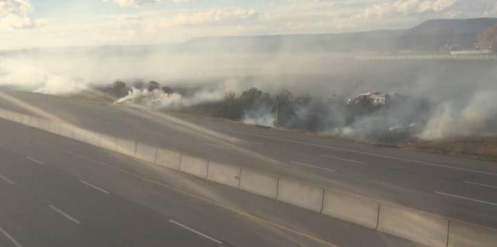Cumberland County road reopens after brush fire burns for several hours