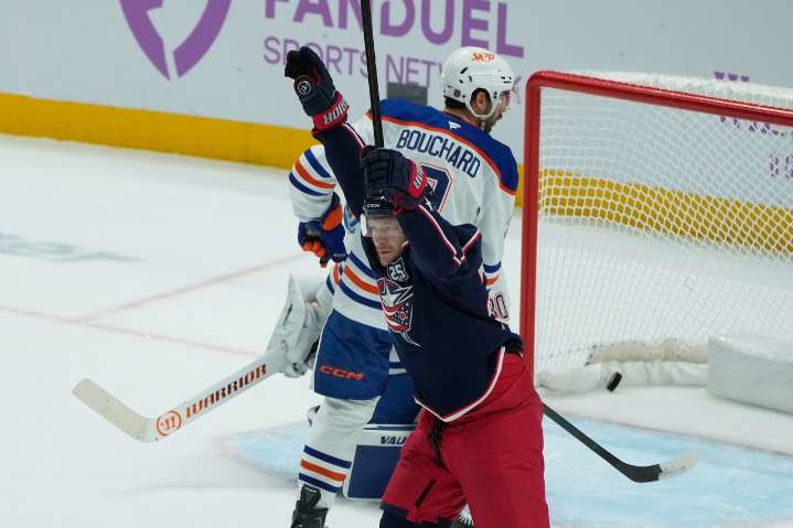 Mathieu Olivier scores 2 goals to help lift Blue Jackets past Oilers 5