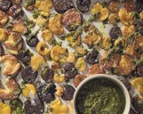 Recipe: Roasted smashed baby potatoes with wild greens pesto