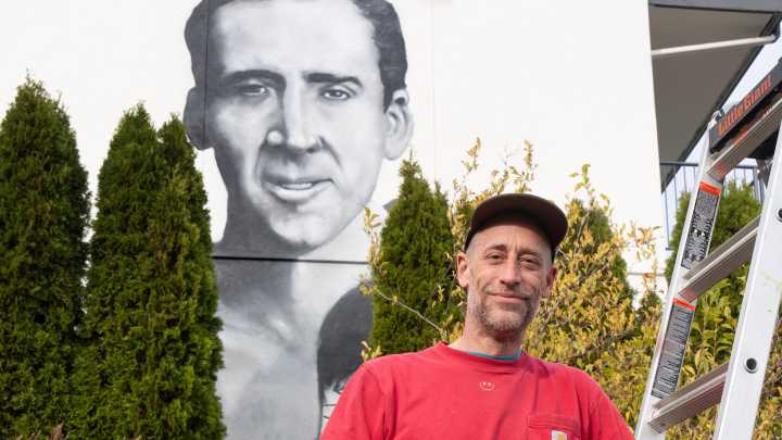 Nicolas Cage mural goes up on Willamette Street