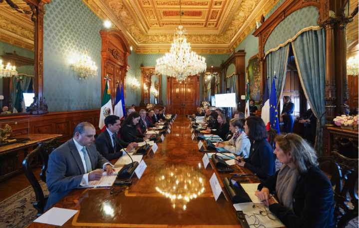 Reunión bilateral Sheinbaum- Emmanuel Macron, en Palacio Nacional