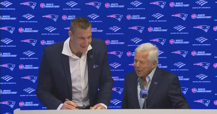Rob Gronkowski officially retires as a Patriot, fulfilling late philanthropist's wish