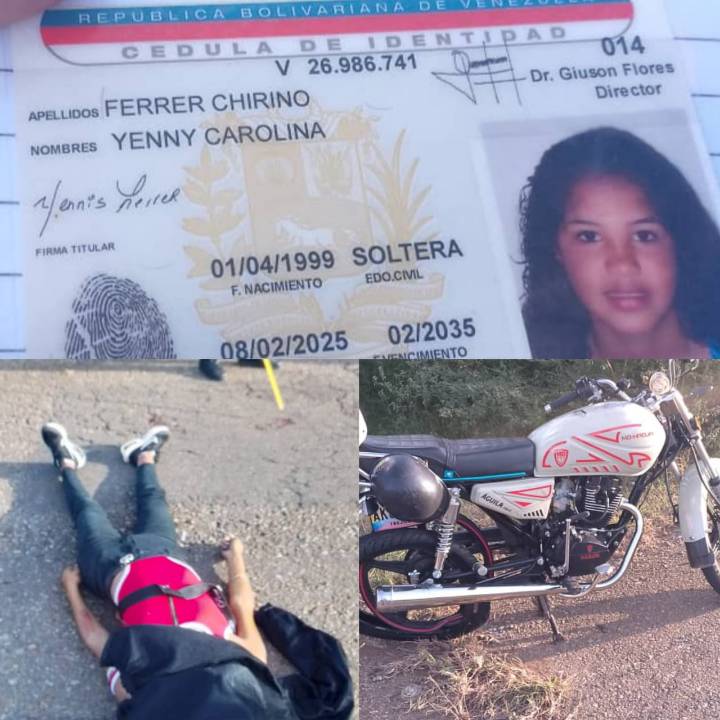 Tragedia en la Coro-Churuguara: Deslizamiento mortal de moto cobra la vida de una mujer.