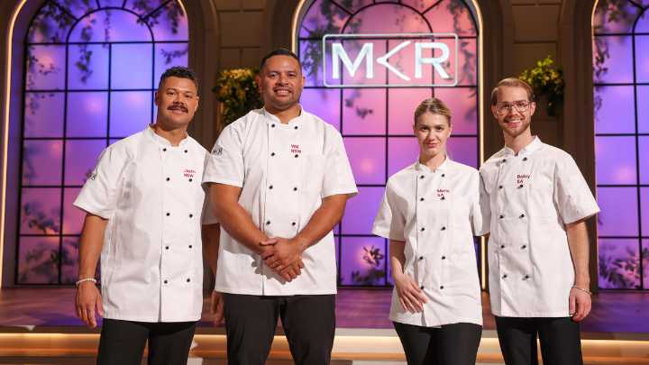 My Kitchen Rules: Justin and Will and Maria and Bailey prepare to battle it out in the competition’s grand final