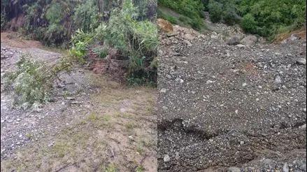 Huánuco: pobladores reportan que huaico afectó la pista del Centro Poblado Villa Alegre