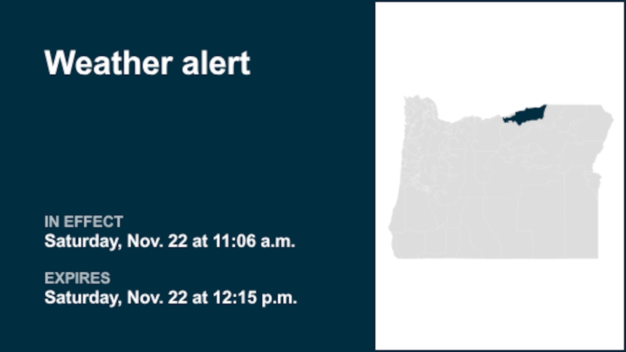 Update: Weather alert affecting Lower Columbia Basin of Oregon Saturday midday