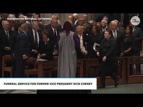 George W. Bush, Joe Biden and Kamala Harris depart Dick Cheney funeral service at National Cathedral
