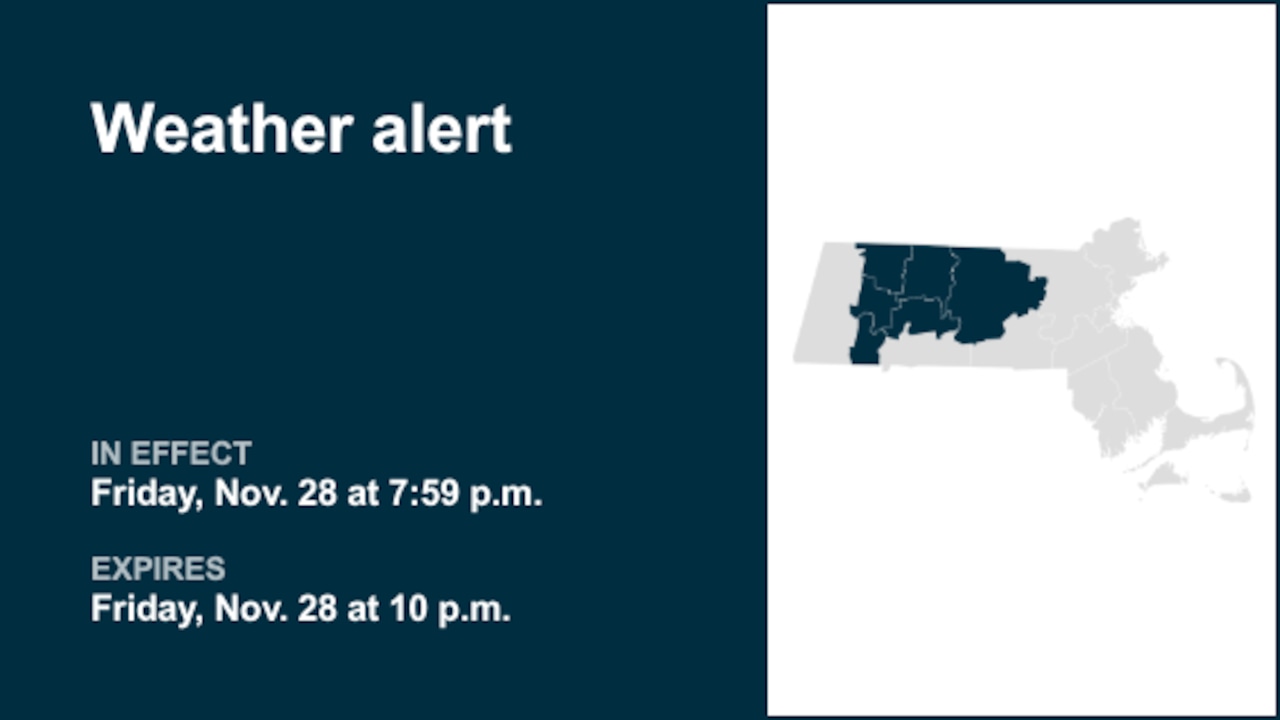 Weather alert active for 3 Massachusetts counties Friday night