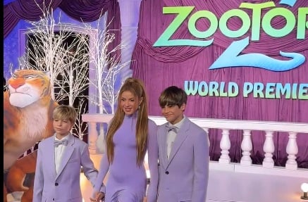 Shakira y sus hijos protagonizan estreno mundial de Zootopia 2