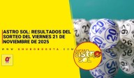 Astro Sol: resultados del sorteo del viernes 21 de noviembre