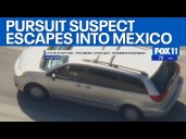 Pursuit suspect in stolen van enters San Diego County