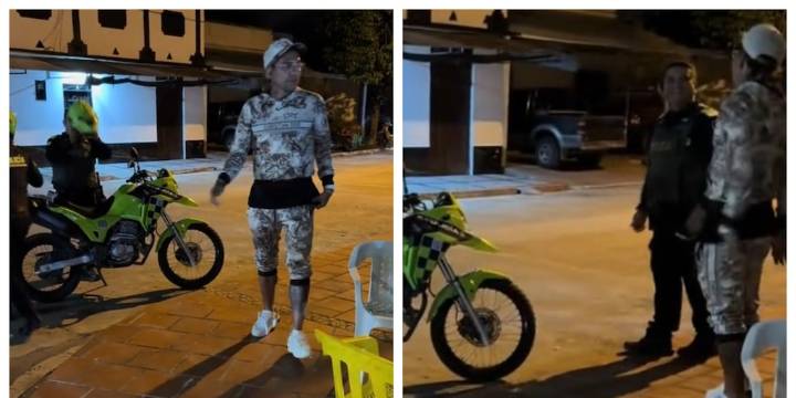 Dayro Moreno protagonizó curioso momento en plena calle cuando departía con amigos: dos policías resultaron involucrados