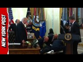 Wild Moment Drug Executive DROPS to the Floor During Live Trump Presser, Camera Cuts Out