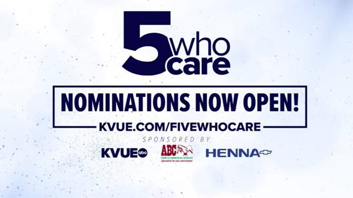 Nominations open for 38th annual KVUE 5 Who Care Awards