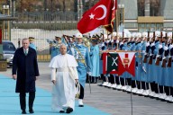 Pope Leo arrives in Turkey on first foreign trip since becoming pontiff
