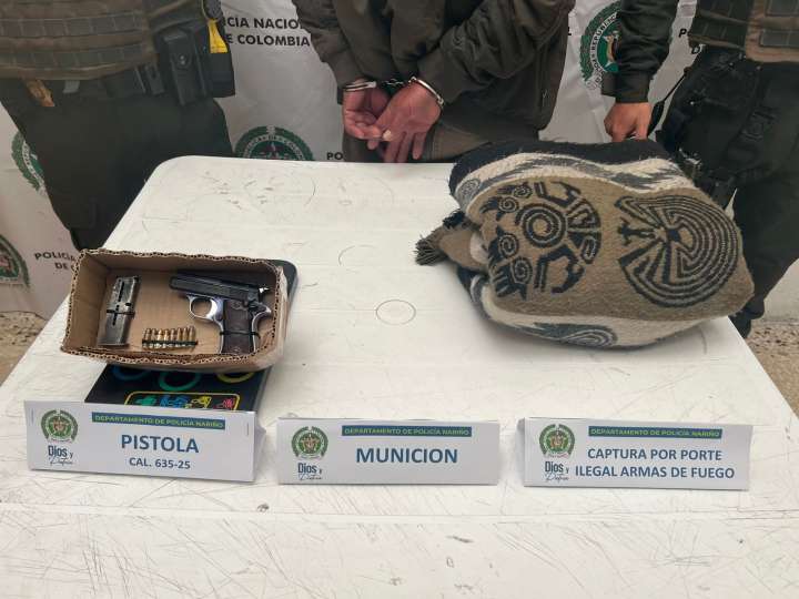 En el sur de Nariño capturado adulto mayor con arma de fuego