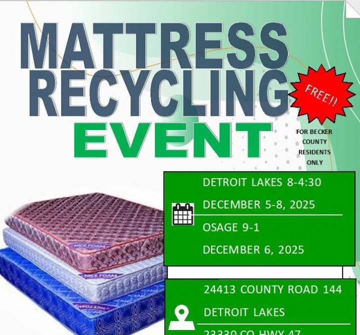 Becker County Landfill Announces Free Mattress Recycling Event December 5