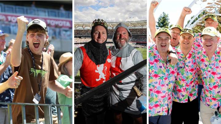The Ashes gallery: Colourful fans erupt at Optus stadium after rollercoaster first day of Test