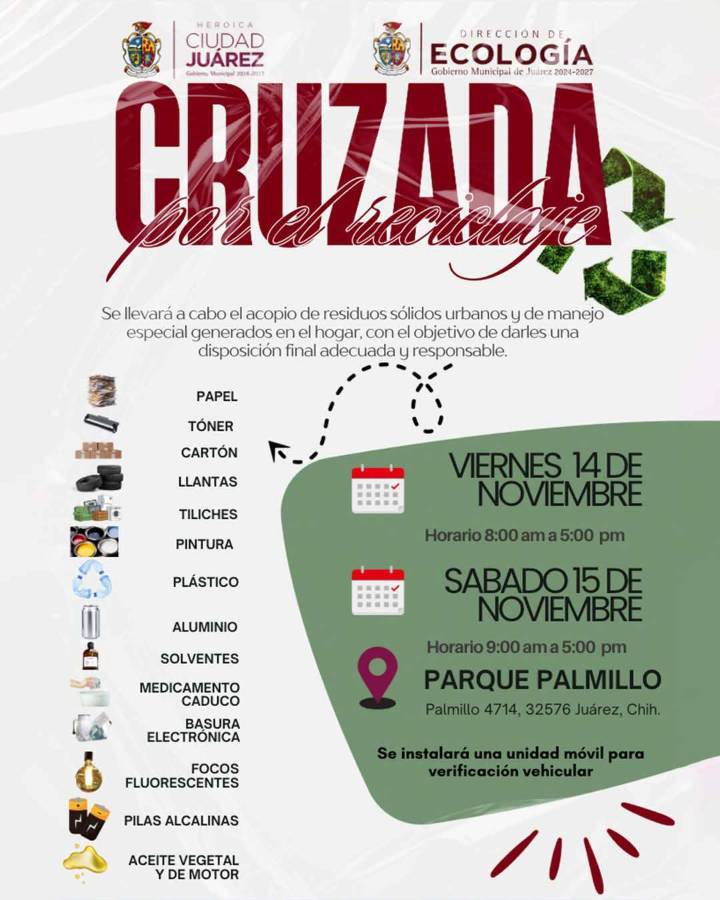 Arranca este viernes Cruzada por el Reciclaje