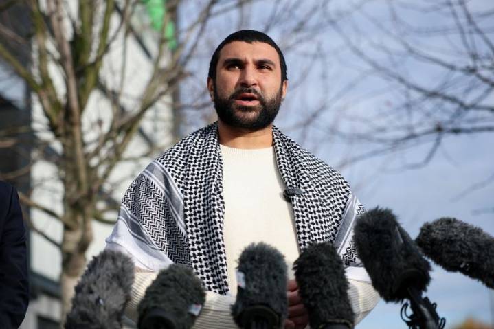 UK pro-Palestinian commentator lands back in Britain after release from US detention