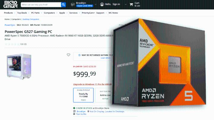 AMD's newest Ryzen X3D CPU is exclusive to Micro Center's pre
