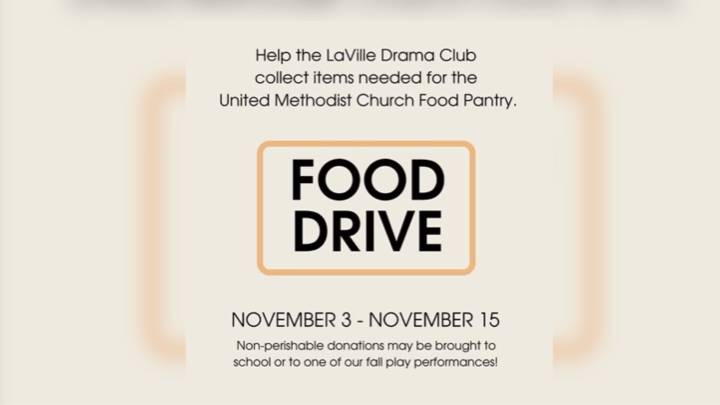 LaVille drama club hosting food drive