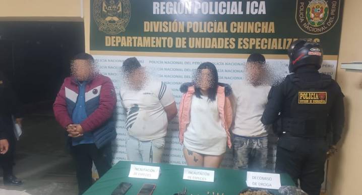 Chincha: prisión preventiva para implicados en tráfico de drogas y tenencia ilegal de armas