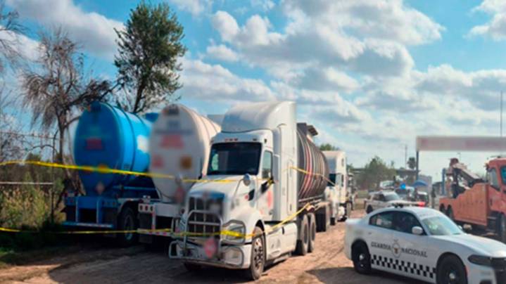Guardia Nacional Asegura Nueve Tractocamiones con Hidrocarburo en Matamoros