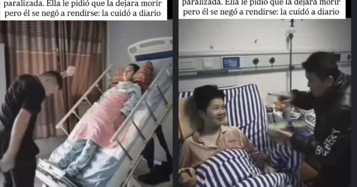 “Su esposa ya no tenía esperanza, pero un milagro ocurrió”: pareja china conmueve en redes por su historia de amor y resiliencia