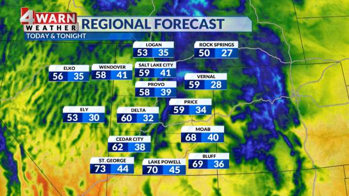 Decreasing clouds and much cooler to close out the work week