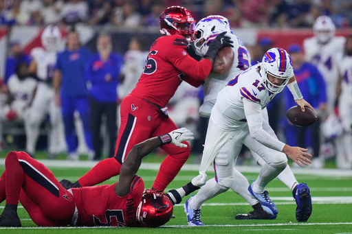Las inconsistencias de Josh Allen persisten en revés en Houston, y Bills se alejan de la cima