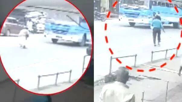 Man jumps in front of bus with four-year-old son, escape unharmed