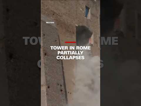 Tower in Rome partially collapses