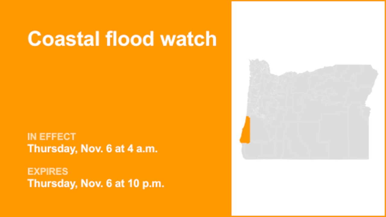Coastal flood watch for South Central Oregon Coast for Thursday